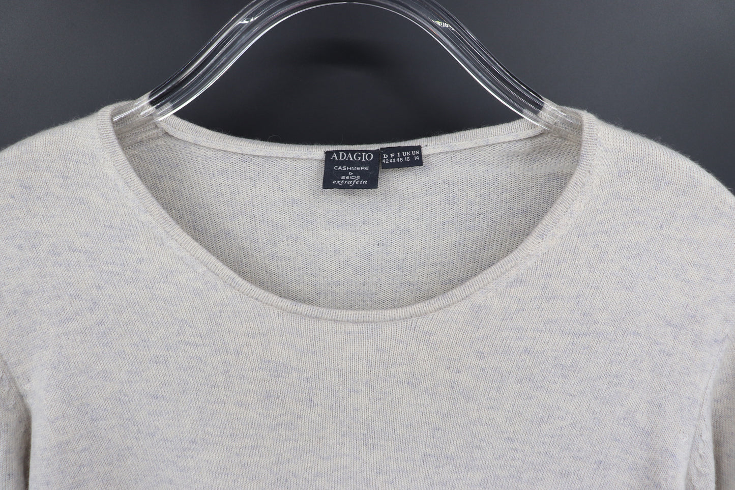 Adagio Damen Pullover in Beige aus Kaschmir & Seide 42 neuwertig
