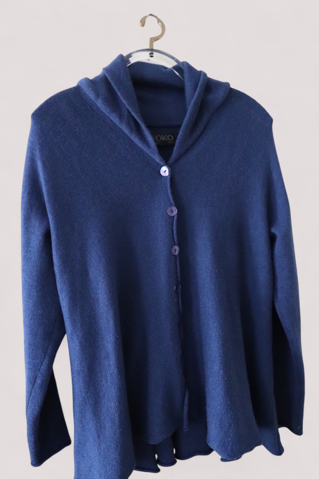 Yoko Berlin 100% Merinowolle long Cardigan Damen Strickjacke L