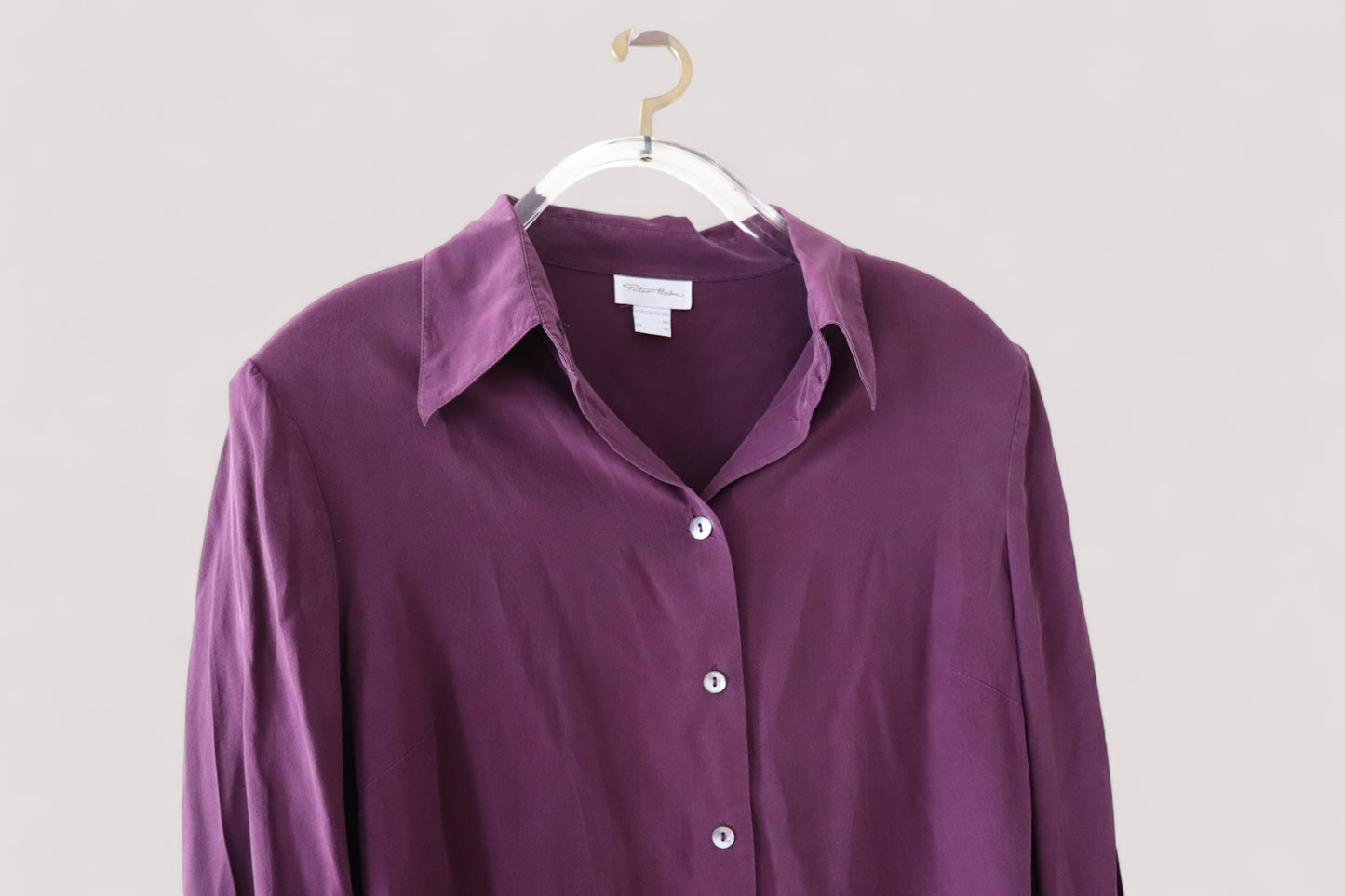 Peter Hahn Damen leichte Hemd Bluse 100% Seide 44