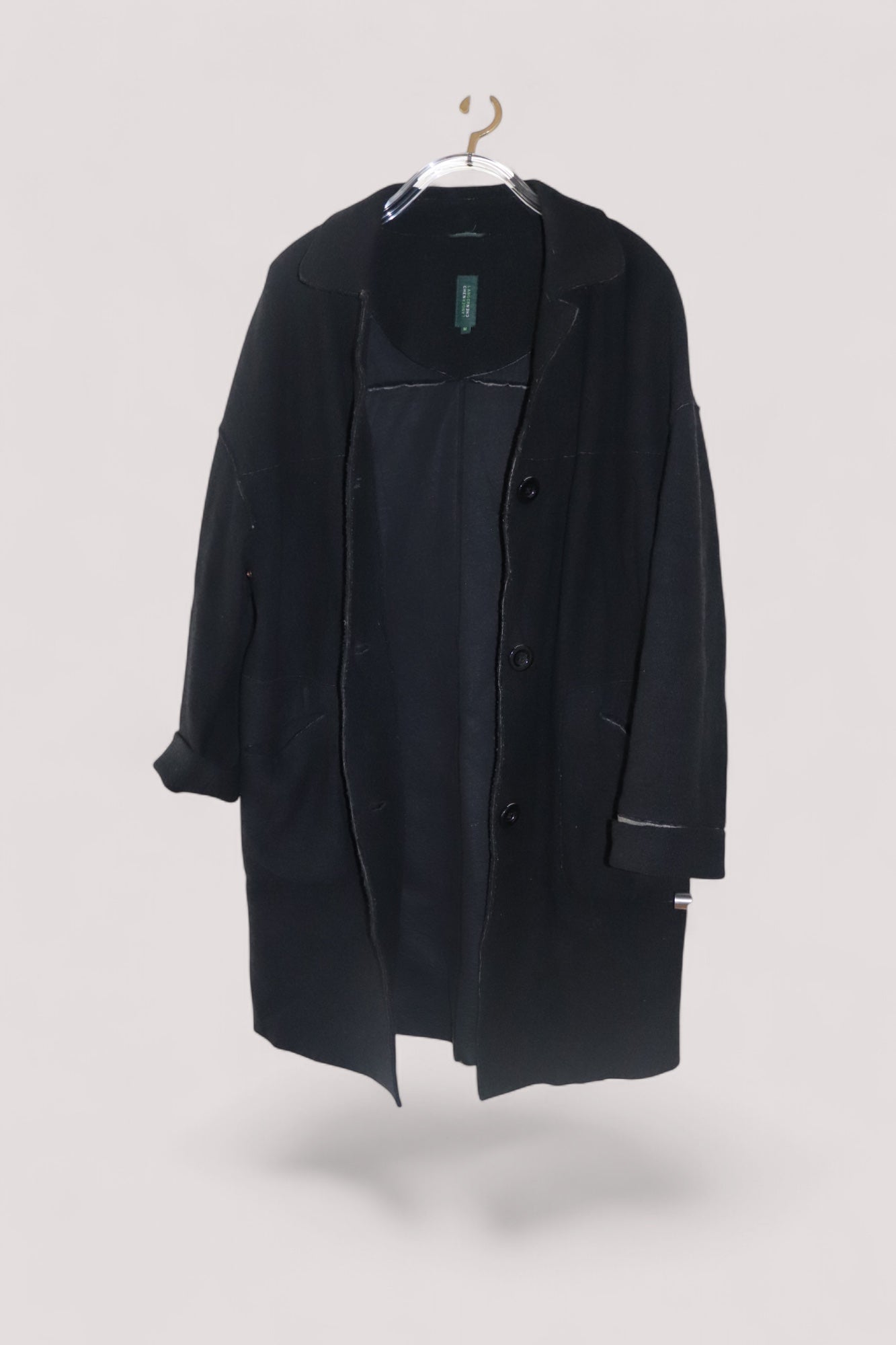 LangerChen Damen Wollmantel Coat winddicht Parka Jacke + Wolle bis Größe M