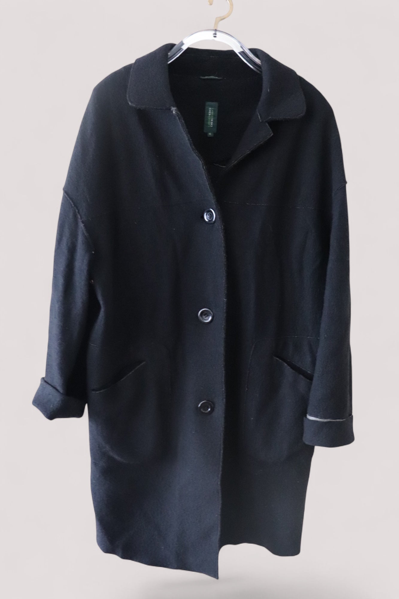 LangerChen Damen Wollmantel Coat winddicht Parka Jacke + Wolle bis Größe M