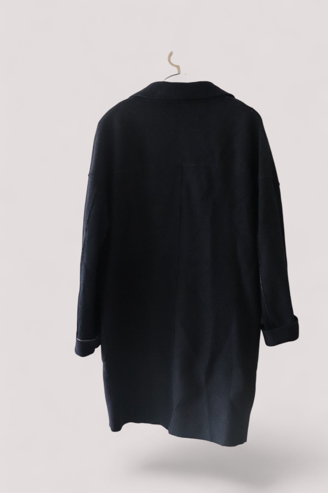 LangerChen Damen Wollmantel Coat winddicht Parka Jacke + Wolle bis Größe M