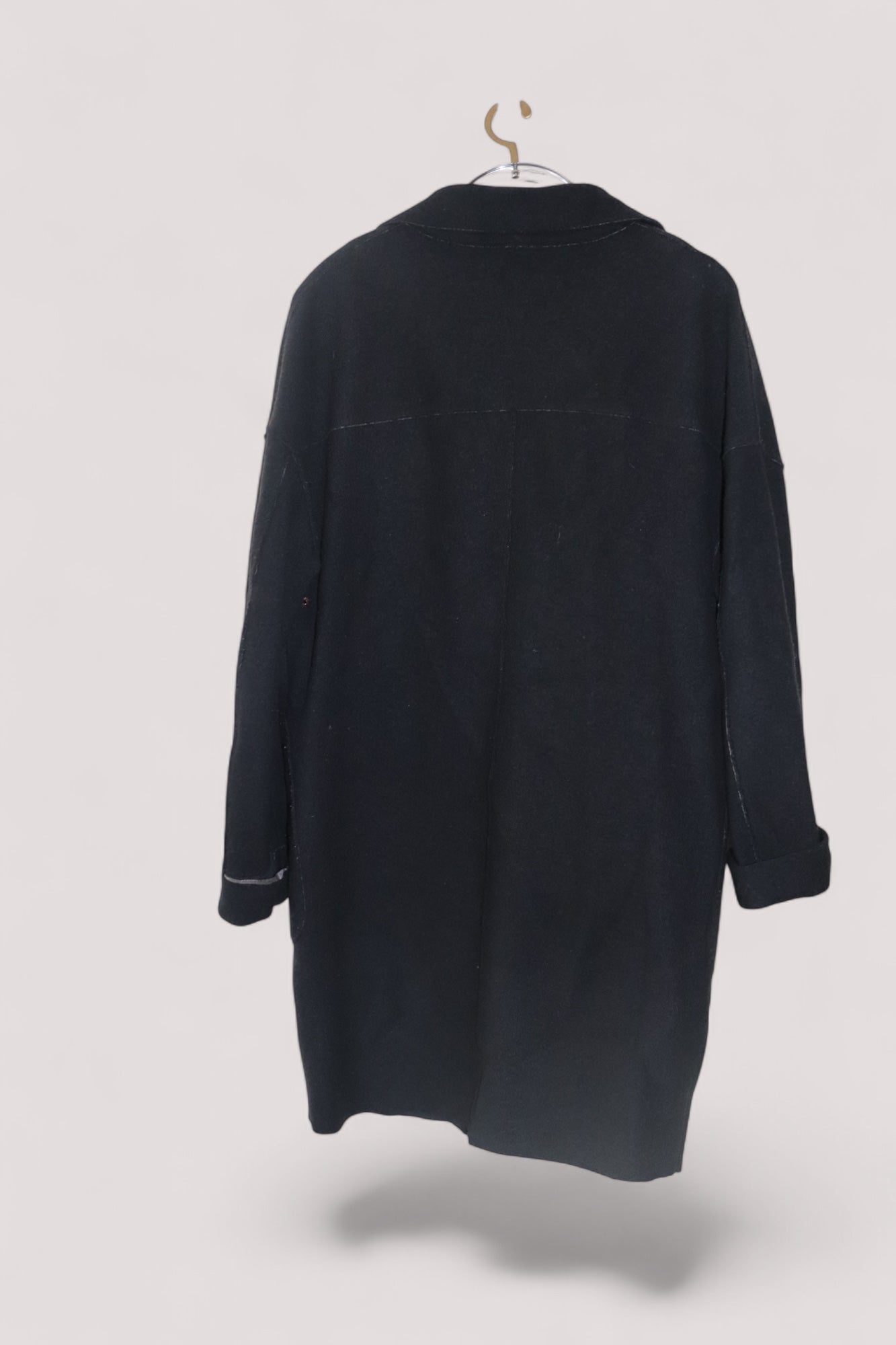 LangerChen Damen Wollmantel Coat winddicht Parka Jacke + Wolle bis Größe M