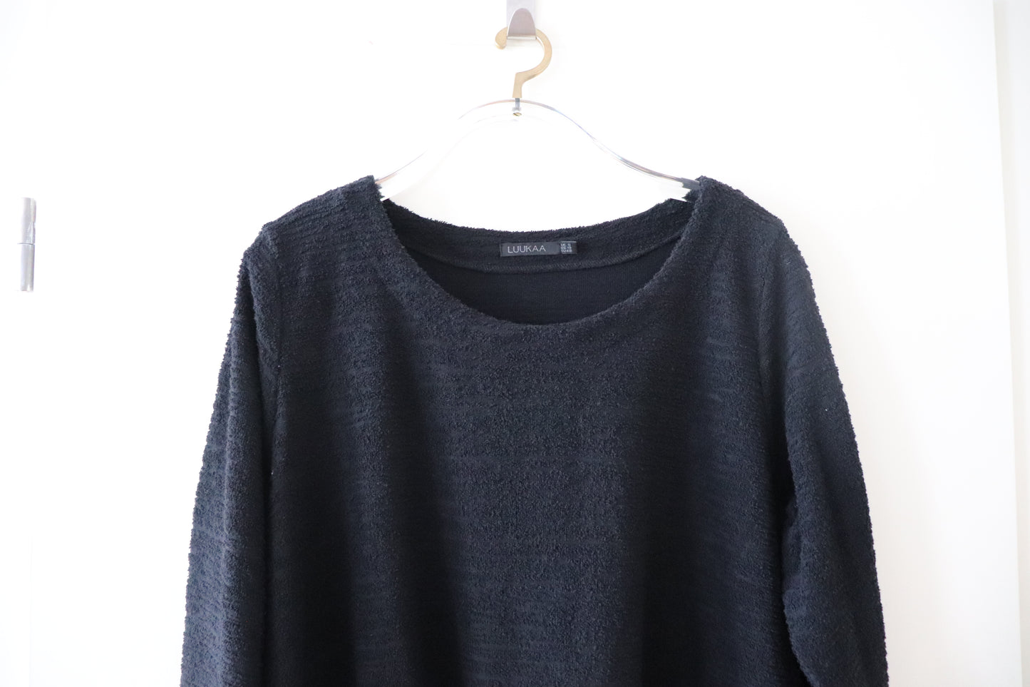 Luukaa Damen Pullover schwarz mit Baumwolle Size 6 / 48 Lagenlook