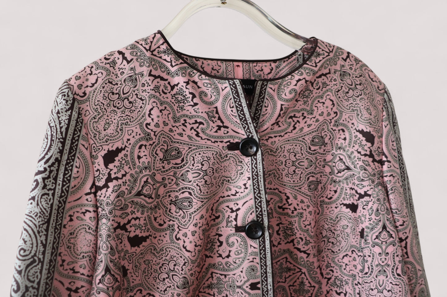 TH.Braun Jacke Rosé Schwarz + 100% Seide Frühling Damen 42