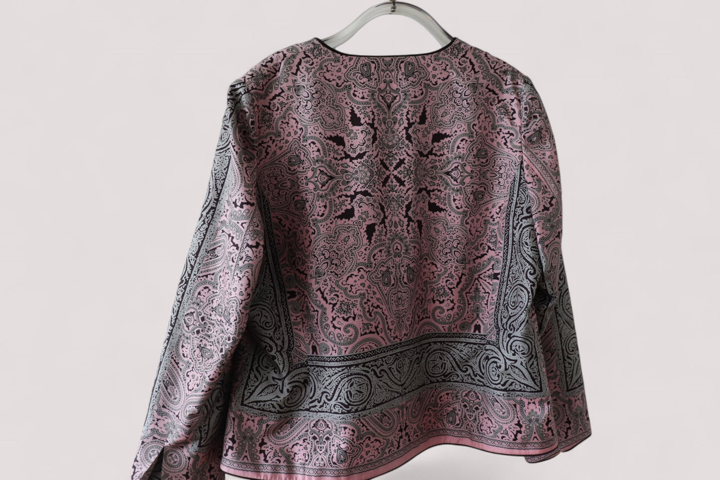 TH.Braun Jacke Rosé Schwarz + 100% Seide Frühling Damen 42