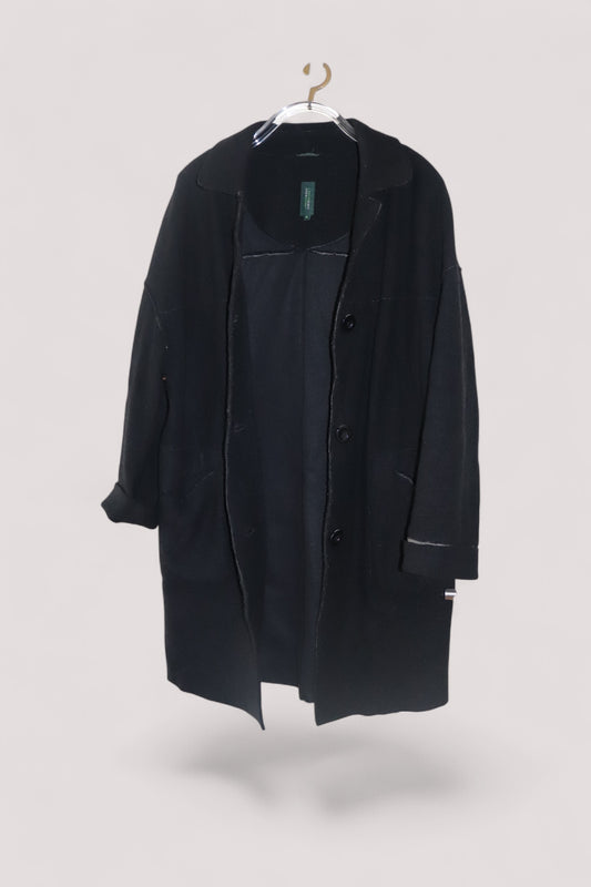 LangerChen Damen Wollmantel Coat winddicht Parka Jacke + Wolle bis Größe M
