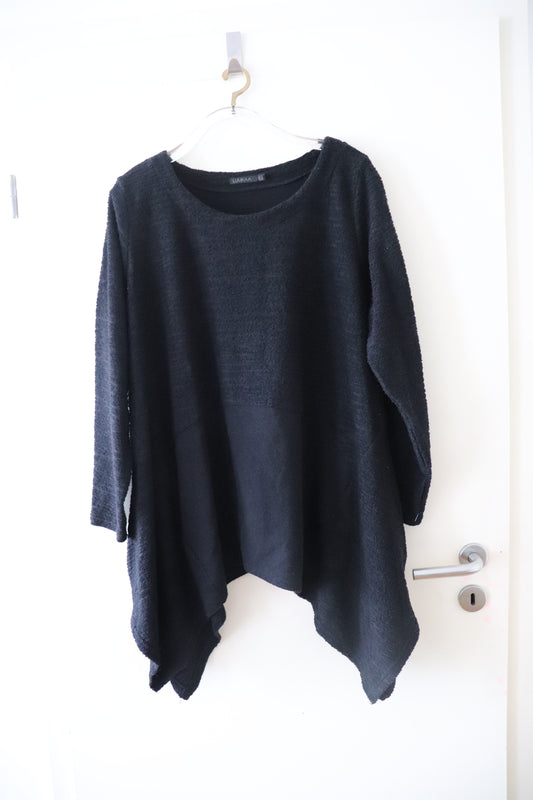 Luukaa Damen Pullover schwarz mit Baumwolle Size 6 / 48 Lagenlook